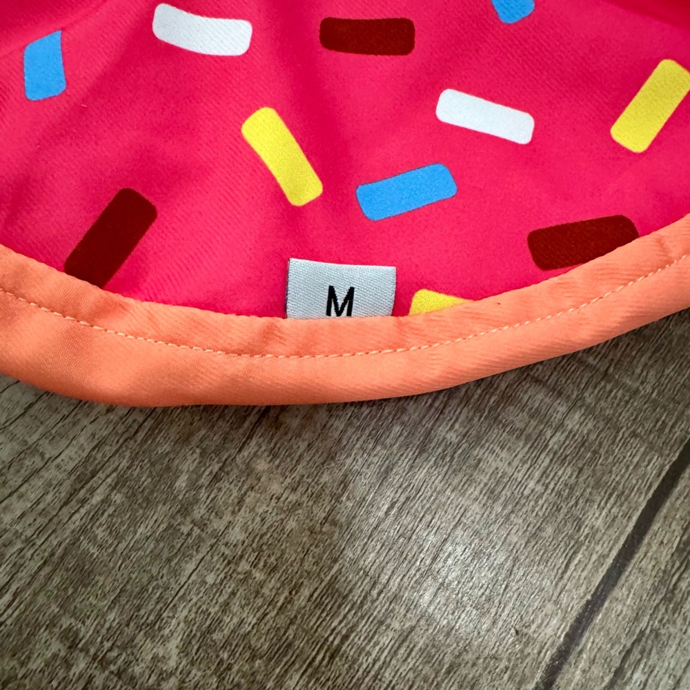 Dog Donut Recovery Collar Inflatable Cone Medium Pink Sprinkle Pet Surgery Colla - Picture 6 of 9